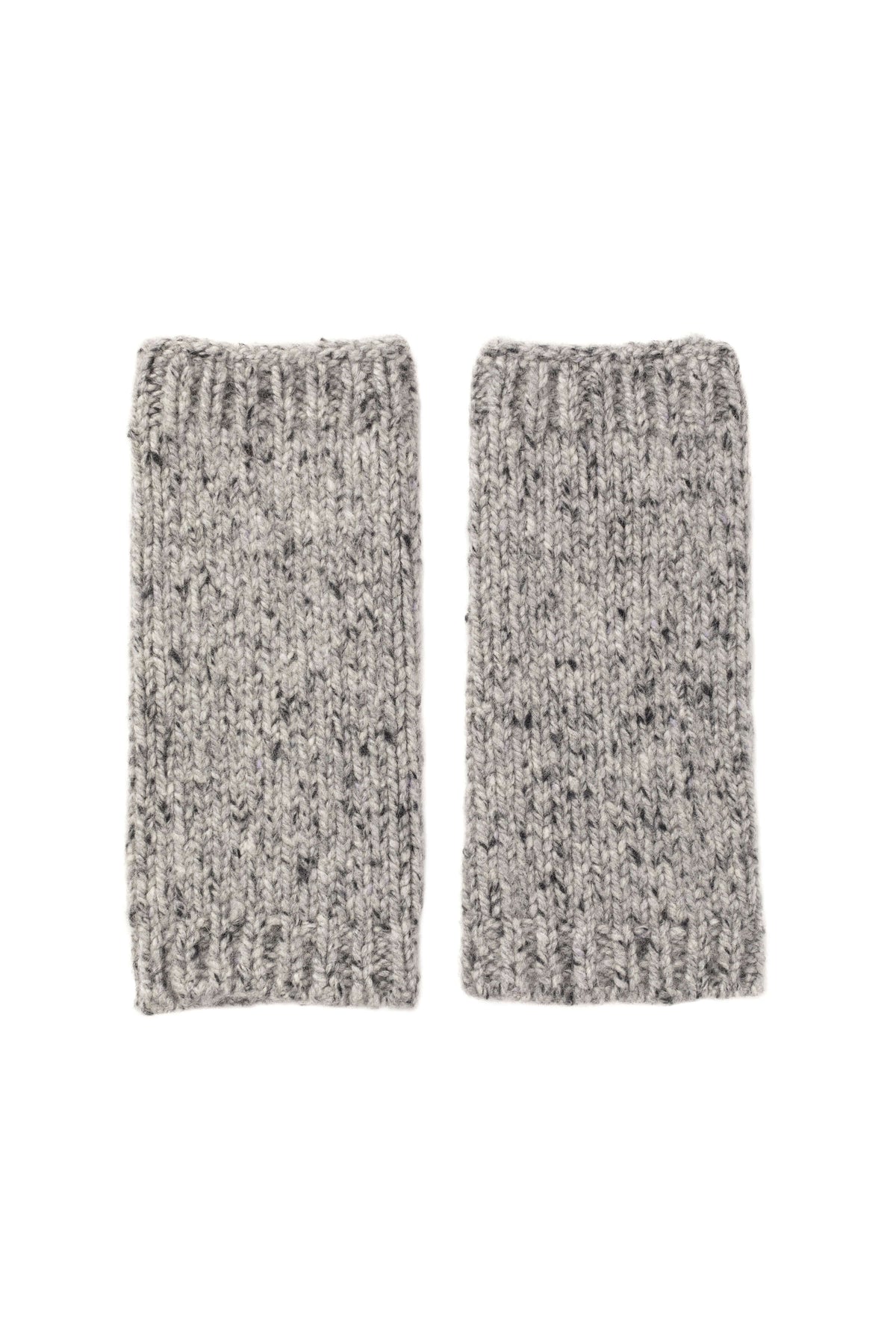 Johnstons of Elgin AW24 Knitted Accessory Light Grey Donegal Cashmere Wrist Warmers HAC03255HA4150ONE