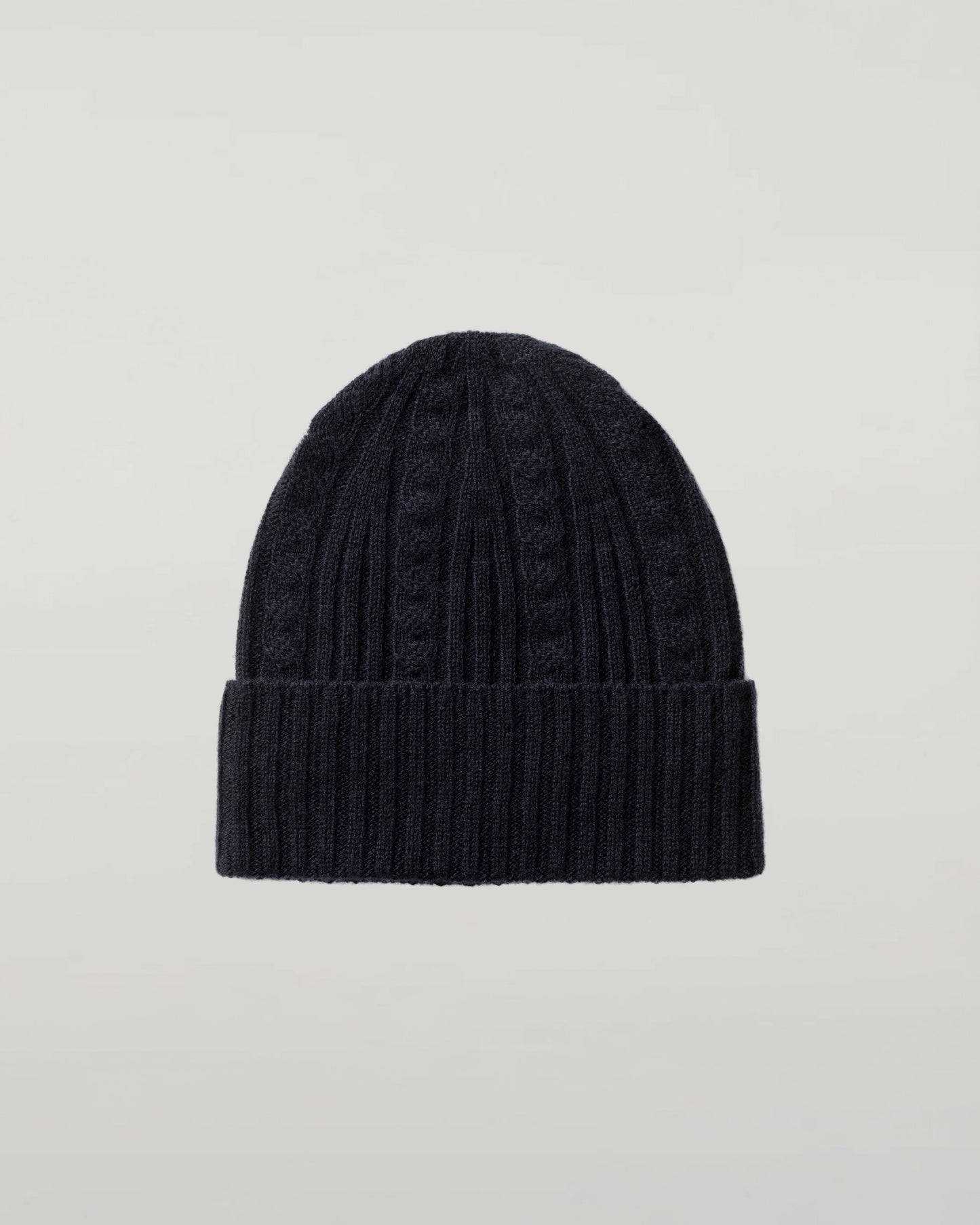 Johnstons of Elgin Gift Set Cable & Rib Navy Cashmere Beanie HAE03408SD7286ONE