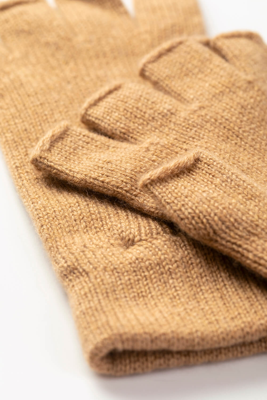 Johnstons of Elgin AW25 Knitted Accessory Camel Women's Fingerless Cashmere Gloves HAY02223HB4315ONE