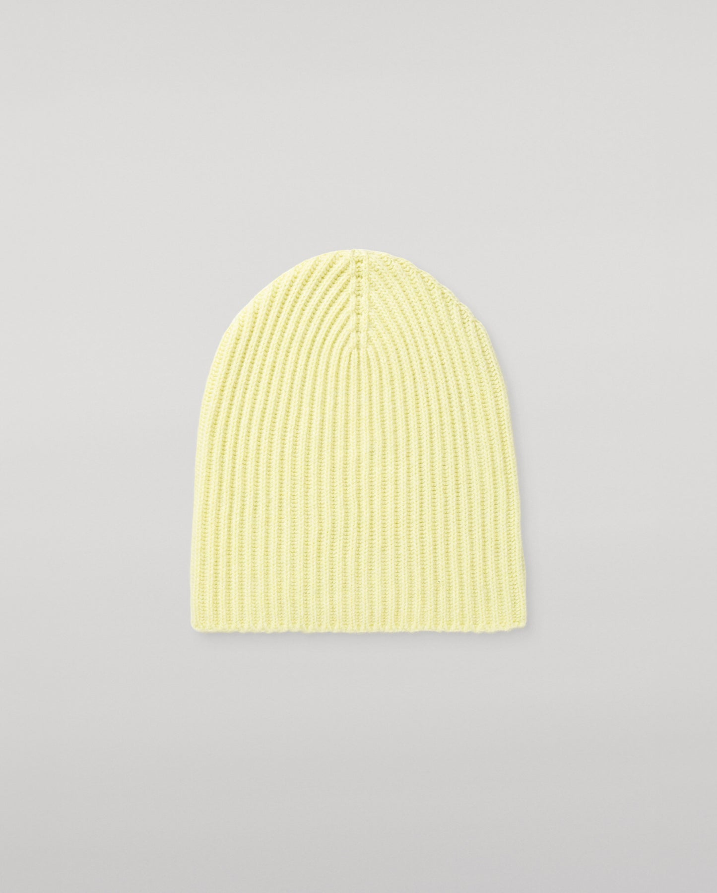 JOHNSTONS OF ELGIN CASHMERE RIBBED LOVAT BEANIE LIGHT YELLOW 100% CASHMERE HAY03614HF0025ONE