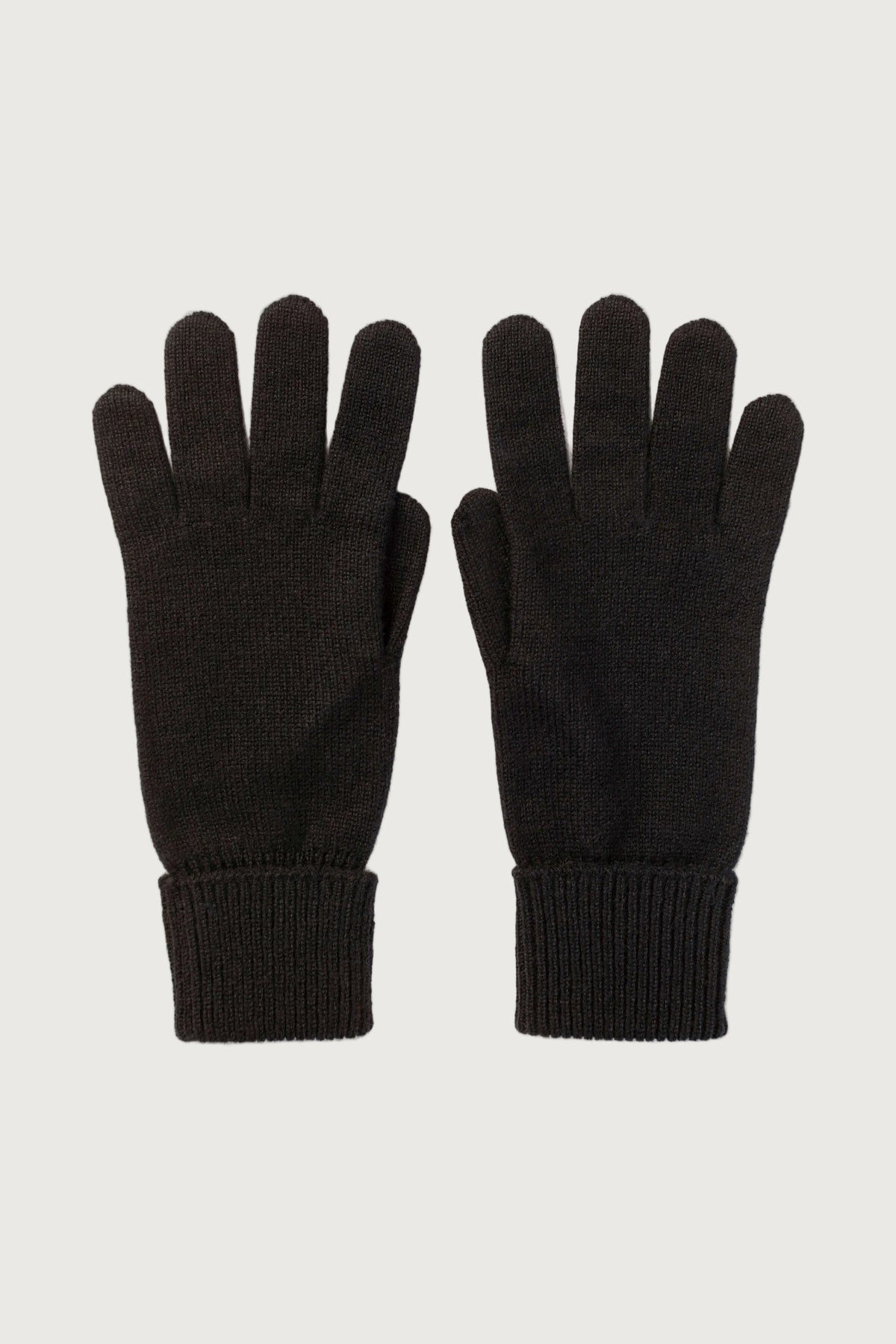 Turnback Cuff Women's Black Cashmere Gloves