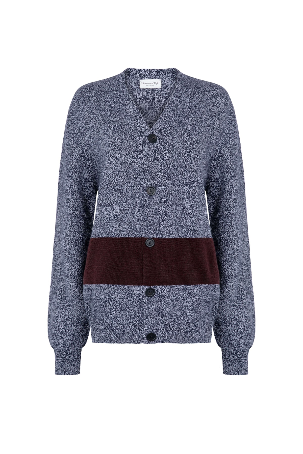 Colour Block Blue Cashmere Cardigan