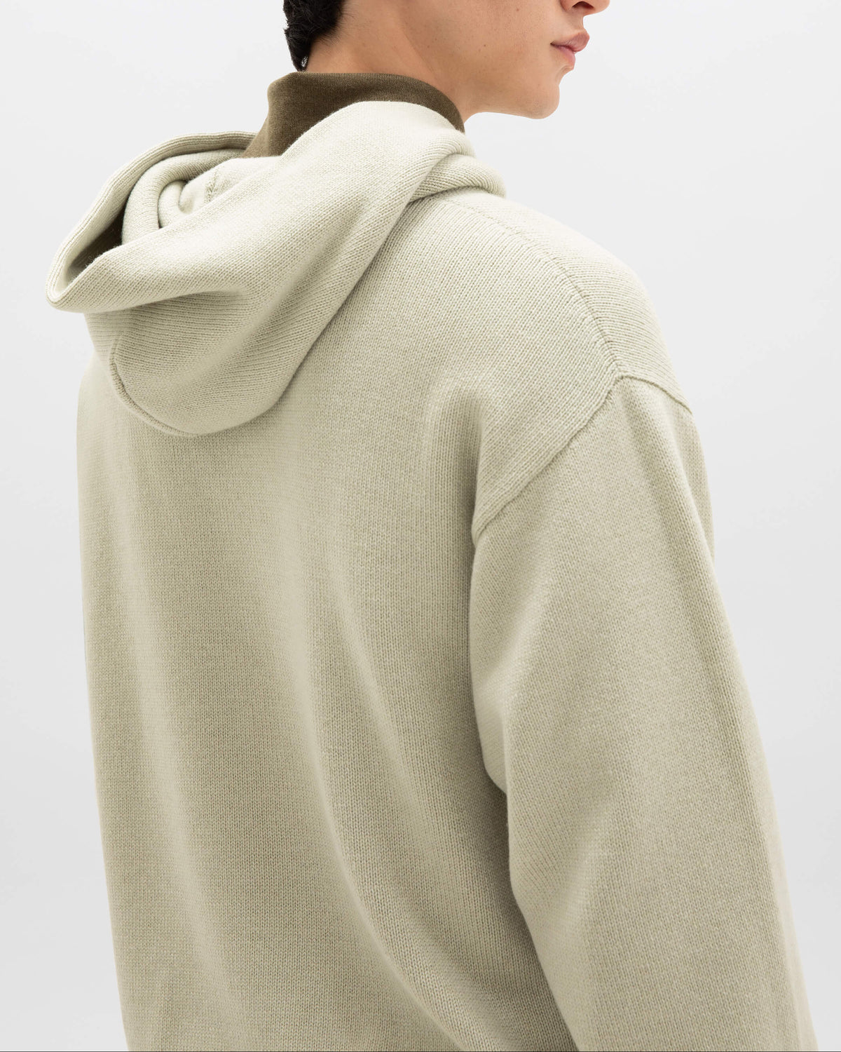 Johnstons of Elgin AW24 Unisex Knitwear Lichen Unisex Cashmere Hoodie KAA05271SC0158