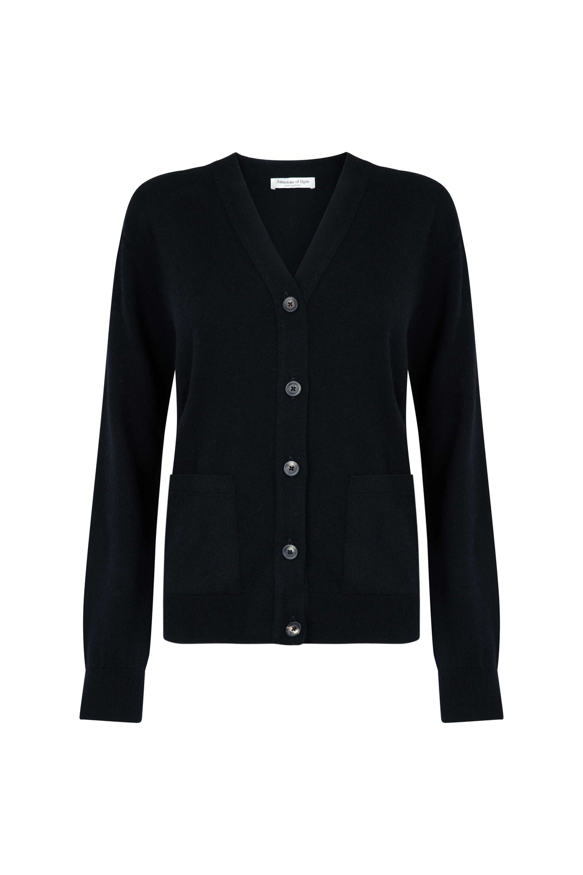 Black Cashmere Boyfriend Cardigan