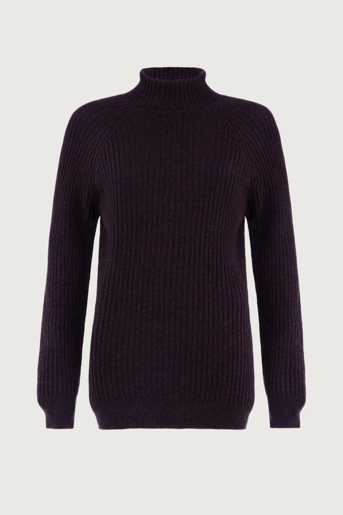 Johnstons of Elgin SS24 Unisex Knitwear Malt Brown Marl Unisex Cashmere Marl Roll Neck KAI05300004689
