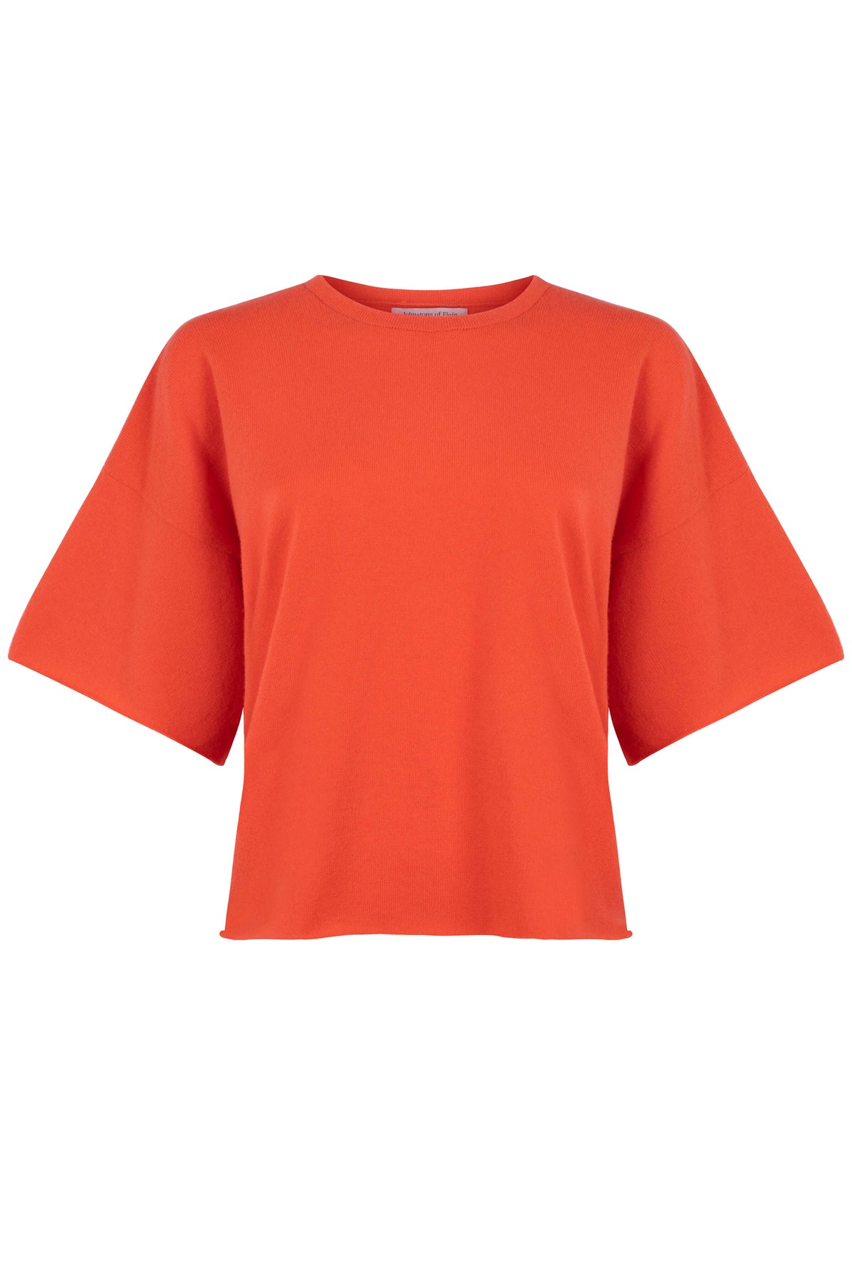 Orangefarbenes Kaschmir-T-Shirt