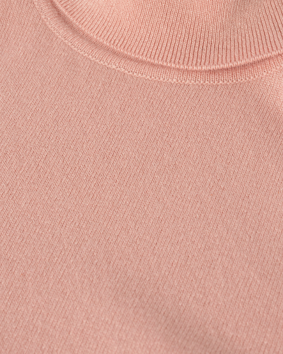 Johnstons of Elgin AW25 Women's Knitwear Nude Classic Cashmere Pink Roll Neck Jumper KAP05584SE0740