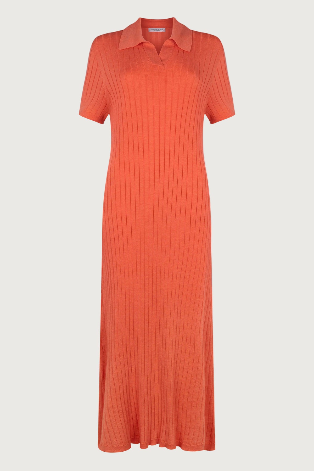 Women's Orange Superfine Merino Ribbed Polo Dress