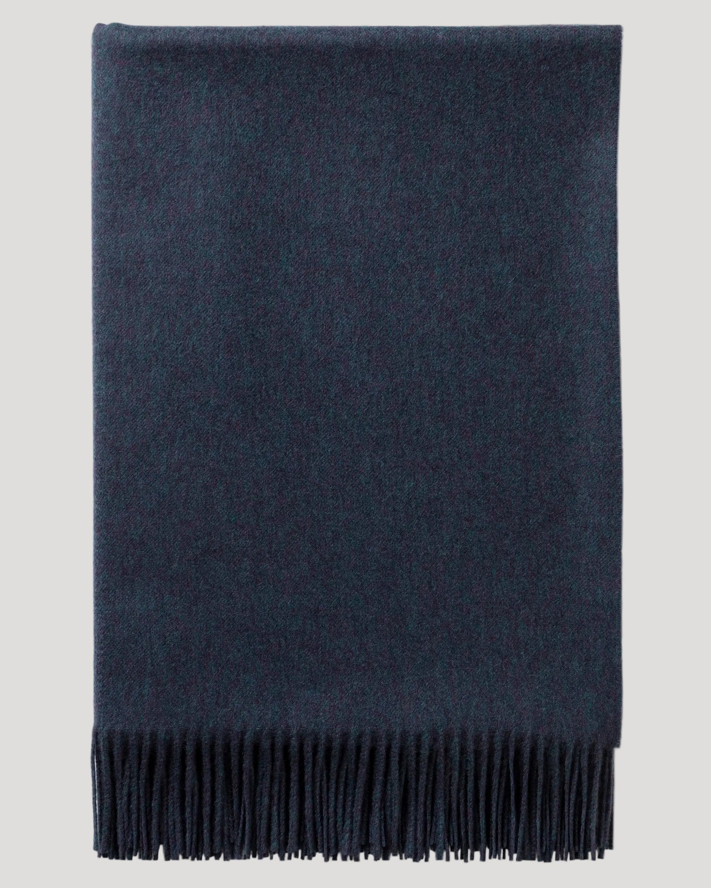2025 Johnstons of Elgin Interiors Collection Heather Navy Cashmere Throw on a white background WA000055HD7311ONE