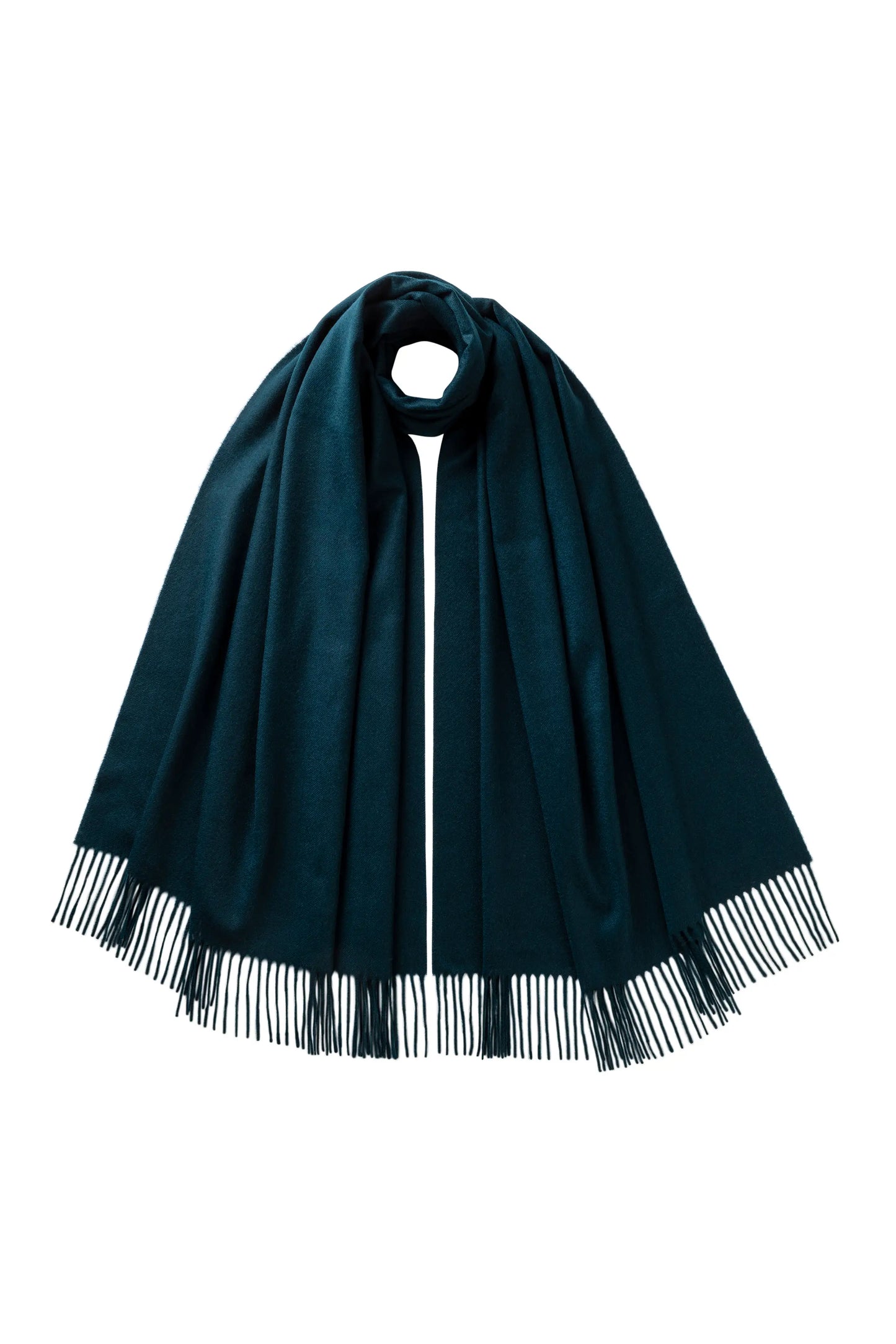 Johnstons of Elgin AW25 Woven Accessories Bottle Green Plain Cashmere Stole WA000056SC7319ONE