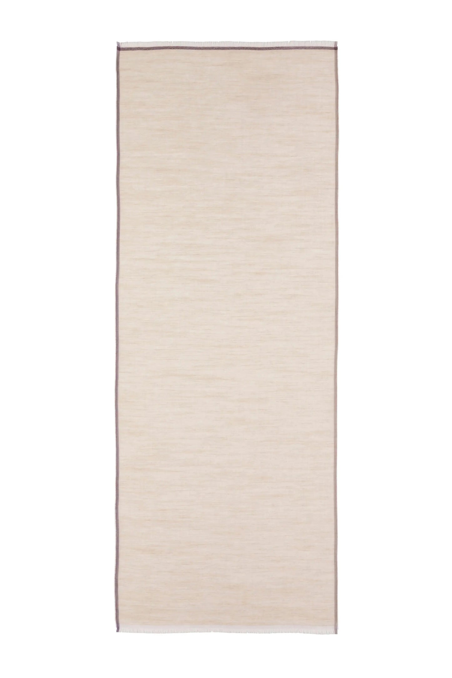 Johnstons of Elgin SS25 Accessories Natural Colour Border Lightweight Scarf lying flat on a white background WB002693RU7595ONE