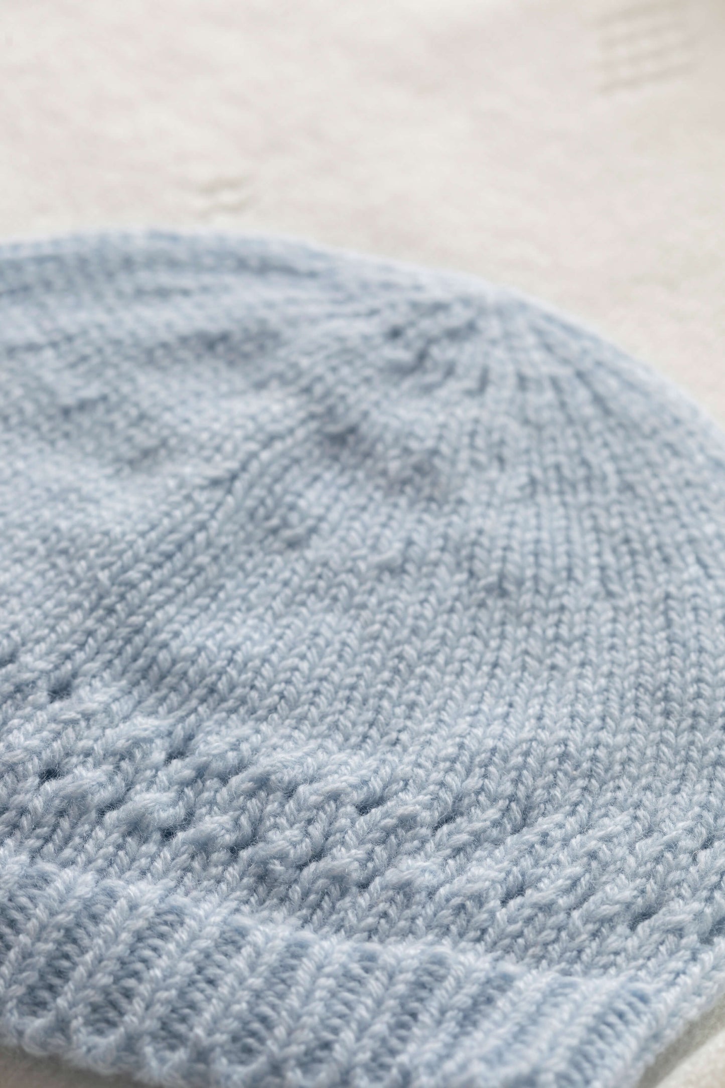 Johnstons of Elgin Baby Handknits Powder Blue Hand Knitted Cashmere Baby Beanie JA000132SD0167ONE