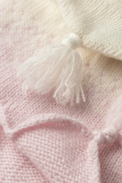 Johnstons of Elgin Hand Knitted Ombre Cashmere Baby Hat in Blush JA000115SE0208