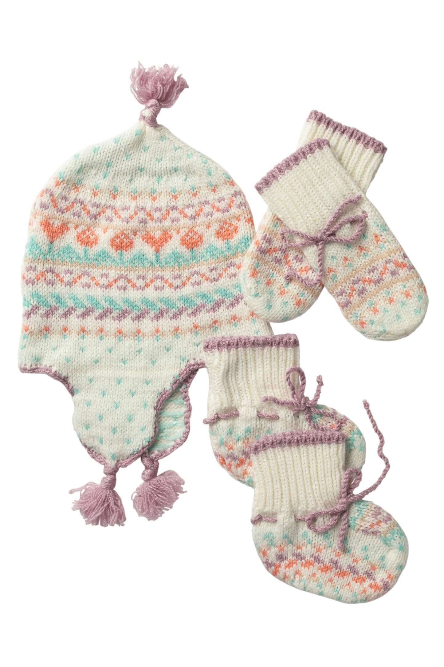 Johnstons of Elgin Fairisle Baby Accessories Gift Set BABYGIFTSET1A