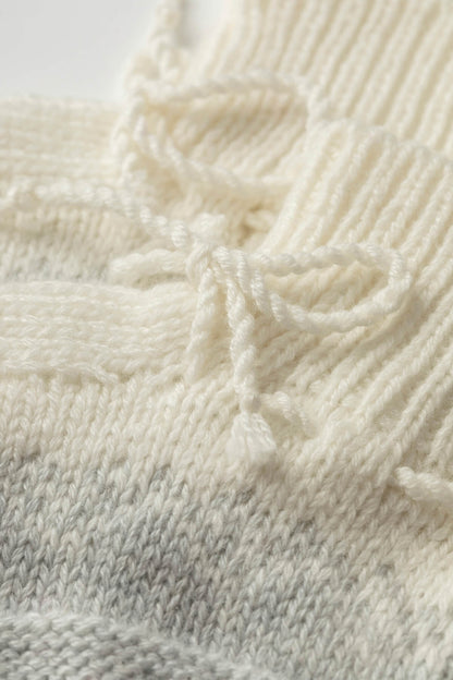 Johnstons of Elgin Hand Knitted Ombre Cashmere Baby Booties in Pumice JA000128HA0090