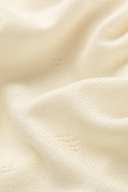 Johnstons of Elgin Baby Blanket Collection Ecru Pointelle Cashmere Baby Blanket HAA019042276ONE