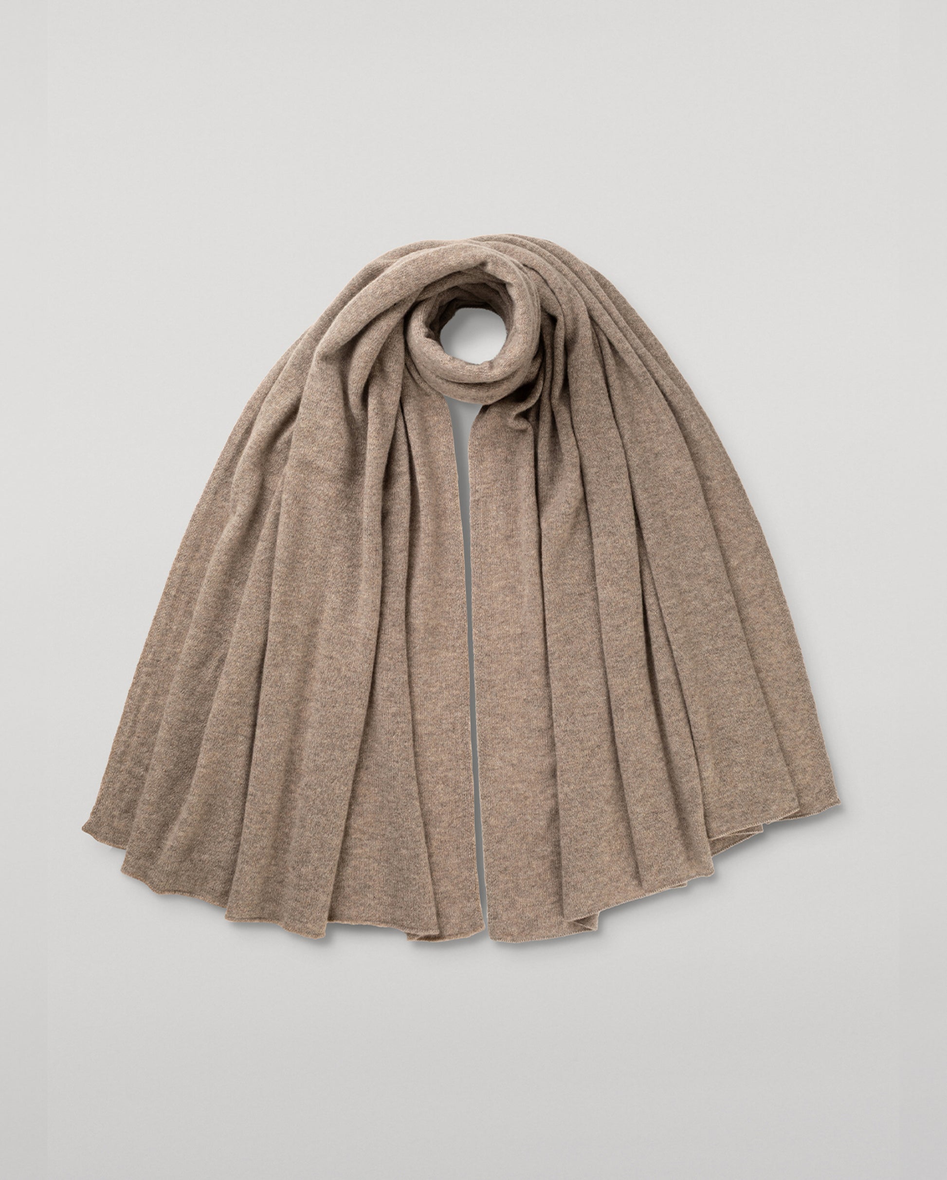 JOHNSTONS OF ELGIN CASHMERE GAUZY RAEBURN TRAVEL WRAP LIGHT BROWN 100% CASHMERE HAA03407HB4447ONE