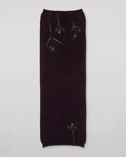 JOHNSTONS OF ELGIN CASHMERE DONEGAL INTARSIA WILD THISTLE WRAP DARK PURPLE 100% CASHMERE HAA03645JU1647ONE