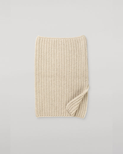 JOHNSTONS OF ELGIN CASHMERE LUXE COWIE RIB SNOOD WITH SHOULDER SPLIT NATURAL 100% CASHMERE HAB03312HA0402ONE