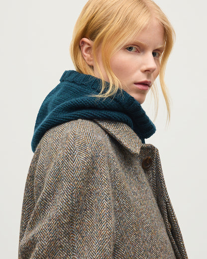 JOHNSTONS OF ELGIN CASHMERE LUXE PHOEBE SNOOD HOOD BOTTLE GREEN 100% CASHMERE HAB03405SC7341ONE