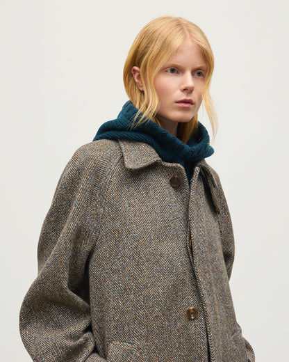 JOHNSTONS OF ELGIN CASHMERE LUXE PHOEBE SNOOD HOOD BOTTLE GREEN 100% CASHMERE HAB03405SC7341ONE
