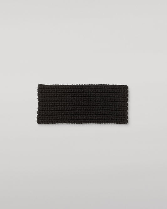 JOHNSTONS OF ELGIN CASHMERE RIBBED WHITTLE HEADBAND BLACK 100% CASHMERE HAB03647SA7210ONE