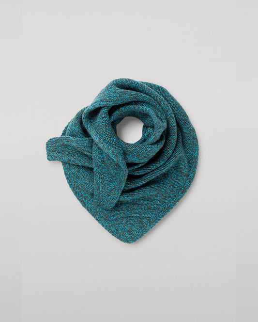 JOHNSTONS OF ELGIN CASHMERE MARL KEILL TRIANGLE SCARF BLUE MARL 100% CASHMERE HAB03648007012ONE