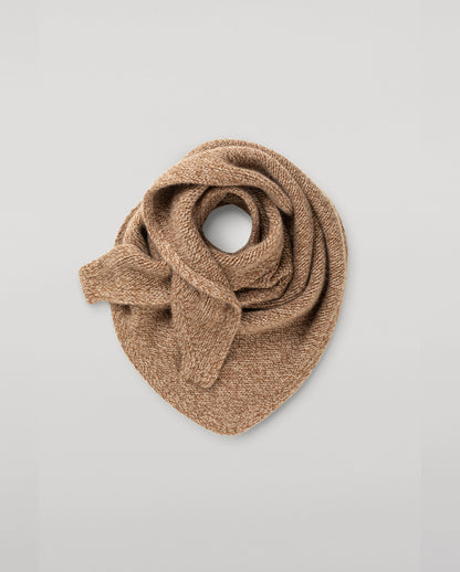 JOHNSTONS OF ELGIN CASHMERE MARL KEILL TRIANGLE SCARF BEIGE MARL 100% CASHMERE HAB03648007013ONE