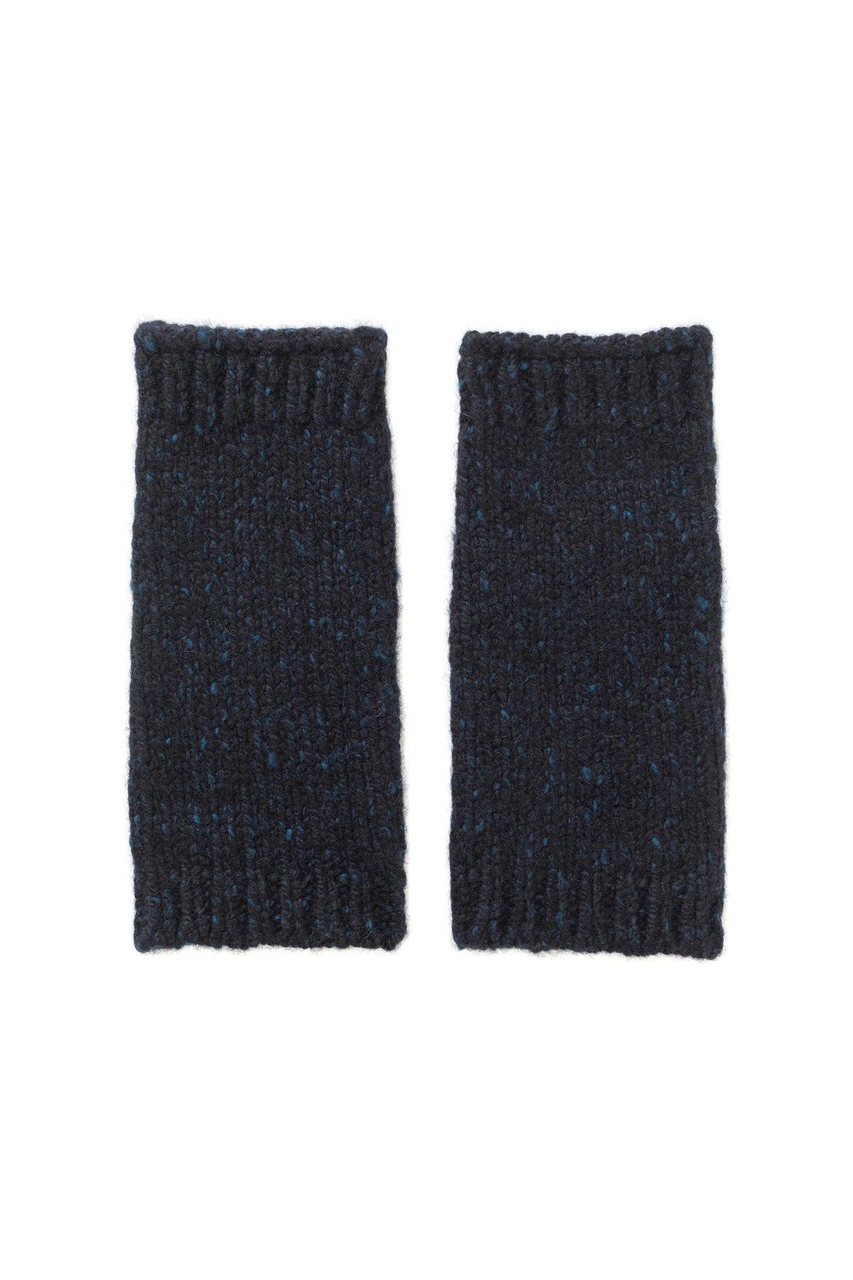 Johnstons of Elgin AW24 Knitted Accessory Dark Navy Donegal Cashmere Wrist Warmers HAC03255HD7150ONE