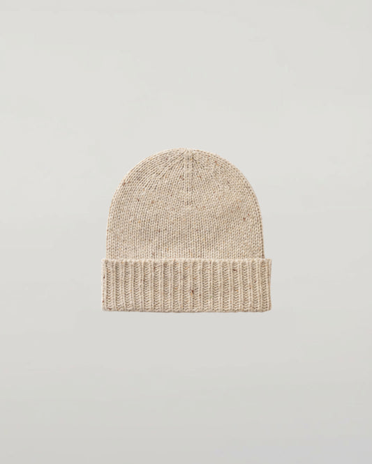 Johnstons of Elgin AW25 Knitted Accessories Cream Dun Donegal Cashmere Cream Beanie HAC03525006334ONE