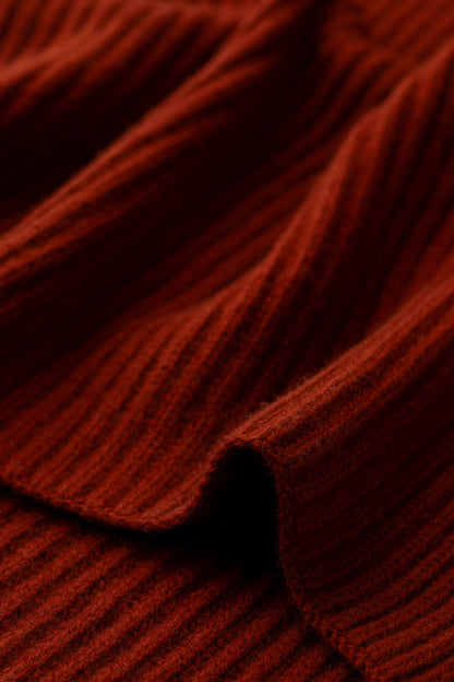 Johnstons of Elgin AW25 Knitted Accessories Oxblood Cardigan Stitch Red Cashmere Scarf HAC03538SG4463ONE