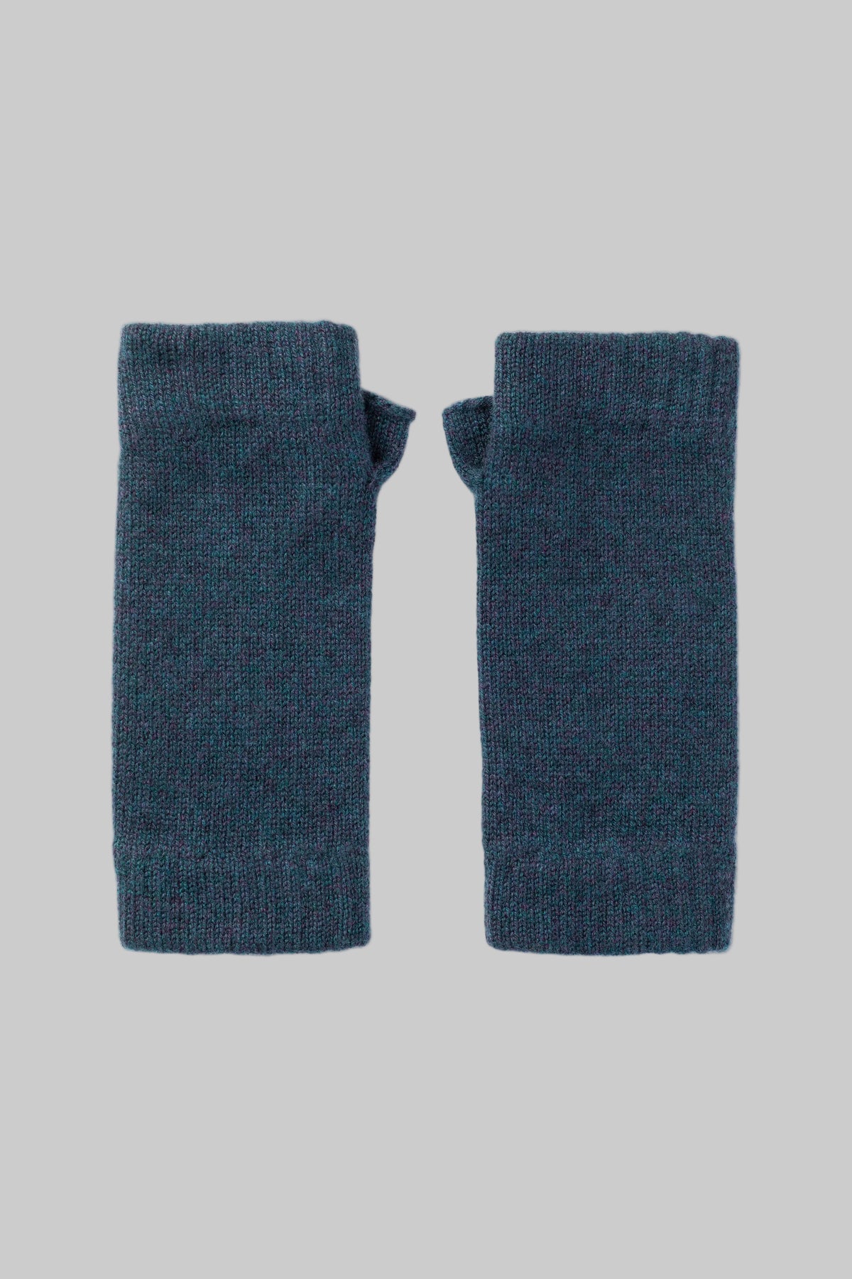 Johnstons of Elgin AW25 Knitted Accessories Heather Navy Cashmere Wrist Warmers HAD03215HD7321ONE