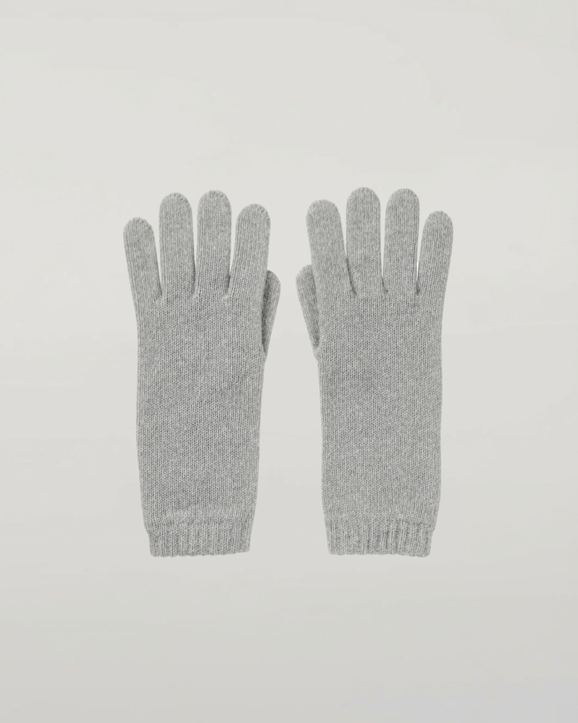 Johnstons of Elgin AW24 Knitted Accessory Light Grey Women's Cashmere Gloves HAD03226HA0308ONE