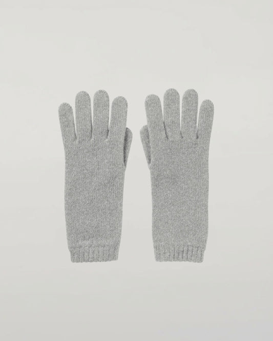 Johnstons of Elgin AW24 Knitted Accessory Light Grey Women's Cashmere Gloves HAD03226HA0308ONE