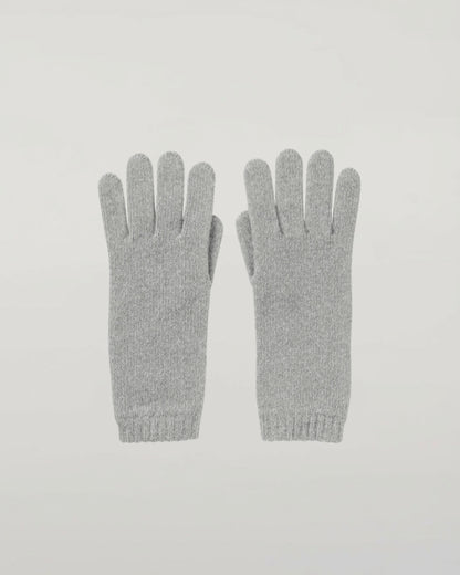Johnstons of Elgin Gray scarf and gloves set on a white background 365GIFTSET7A
