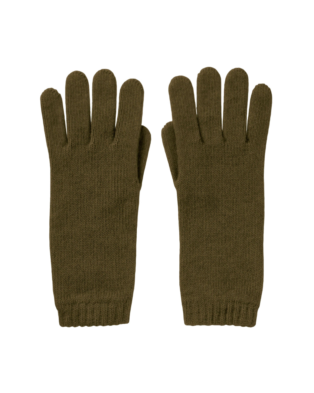 Johnstons of Elgin AW24 Knitted Accessory Olive Women's Cashmere Gloves HAD03226SC4573ONE