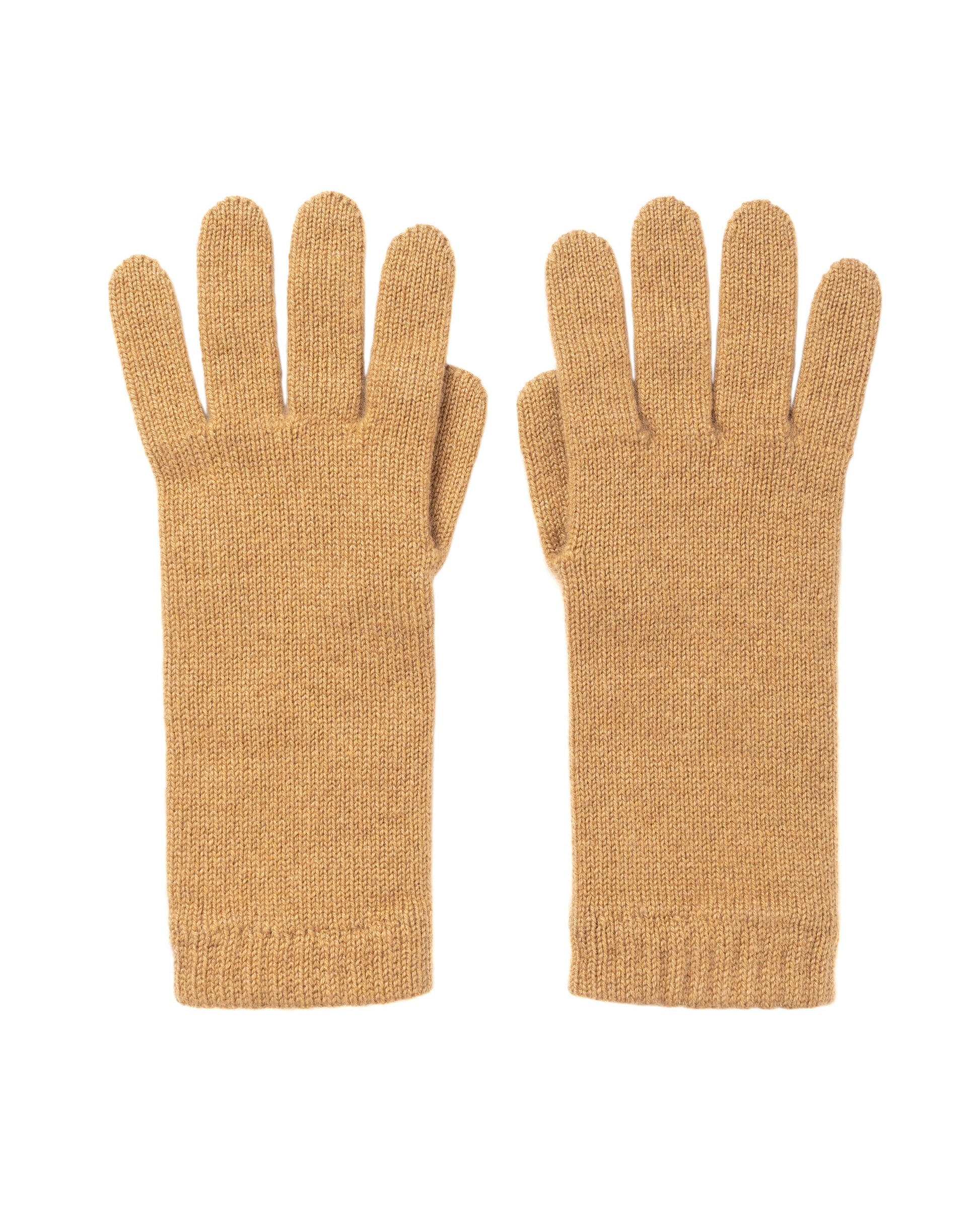 Johnstons of Elgin AW24 Knitted Accessory Camel Women's Cashmere Gloves HAD03226HB4315ONE