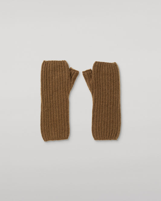 JOHNSTONS OF ELGIN CASHMERE RIBBED DELLA WRISTWARMERS GREEN 100% CASHMERE HAE02681SC4756ONE
