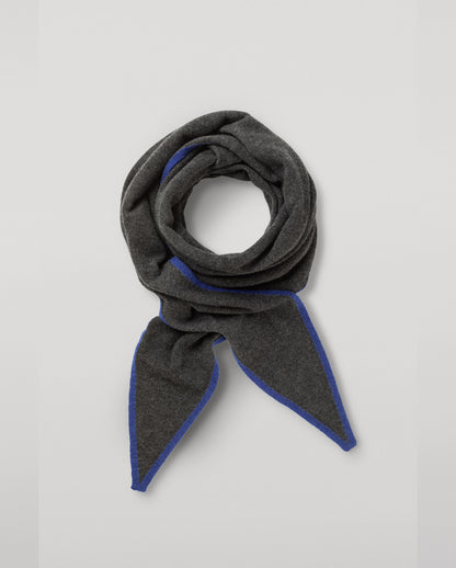 JOHNSTONS OF ELGIN CASHMERE GAUZY ETHEL DIAMOND SCARF GREY & BLUE 100% CASHMERE HAE03401Q26238ONE