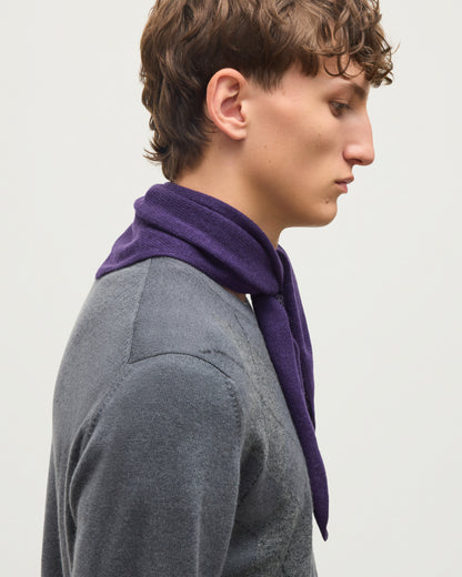 JOHNSTONS OF ELGIN CASHMERE GAUZY NECK TIE REEL BANDANA DARK PURPLE 100% CASHMERE HAE03430SD5370ONE