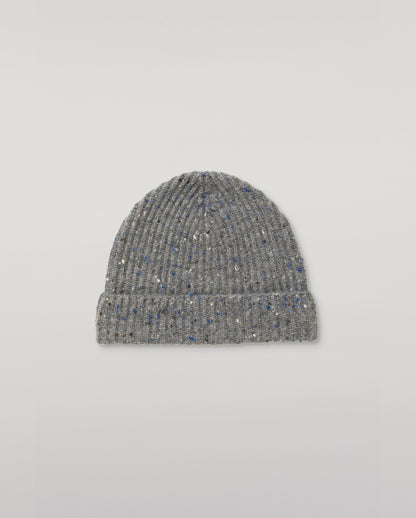 JOHNSTONS OF ELGIN CASHMERE DONEGAL TRAQUAIR RIBBED BEANIE GREY 100% CASHMERE HAE03643HA4270ONE