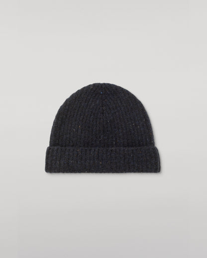 JOHNSTONS OF ELGIN CASHMERE DONEGAL TRAQUAIR RIBBED BEANIE BLUE 100% CASHMERE HAE03643HD7348ONE