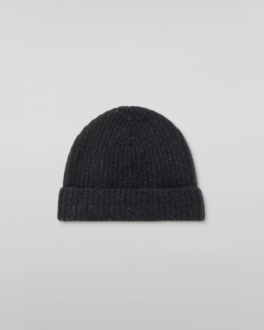 JOHNSTONS OF ELGIN CASHMERE DONEGAL TRAQUAIR RIBBED BEANIE BLUE 100% CASHMERE HAE03643HD7348ONE