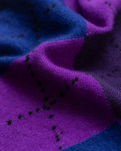 JOHNSTONS OF ELGIN CASHMERE NECK TIE ARGYLE CLAN BANDANA PURPLE 100% CASHMERE HAP03612JU1669ONE
