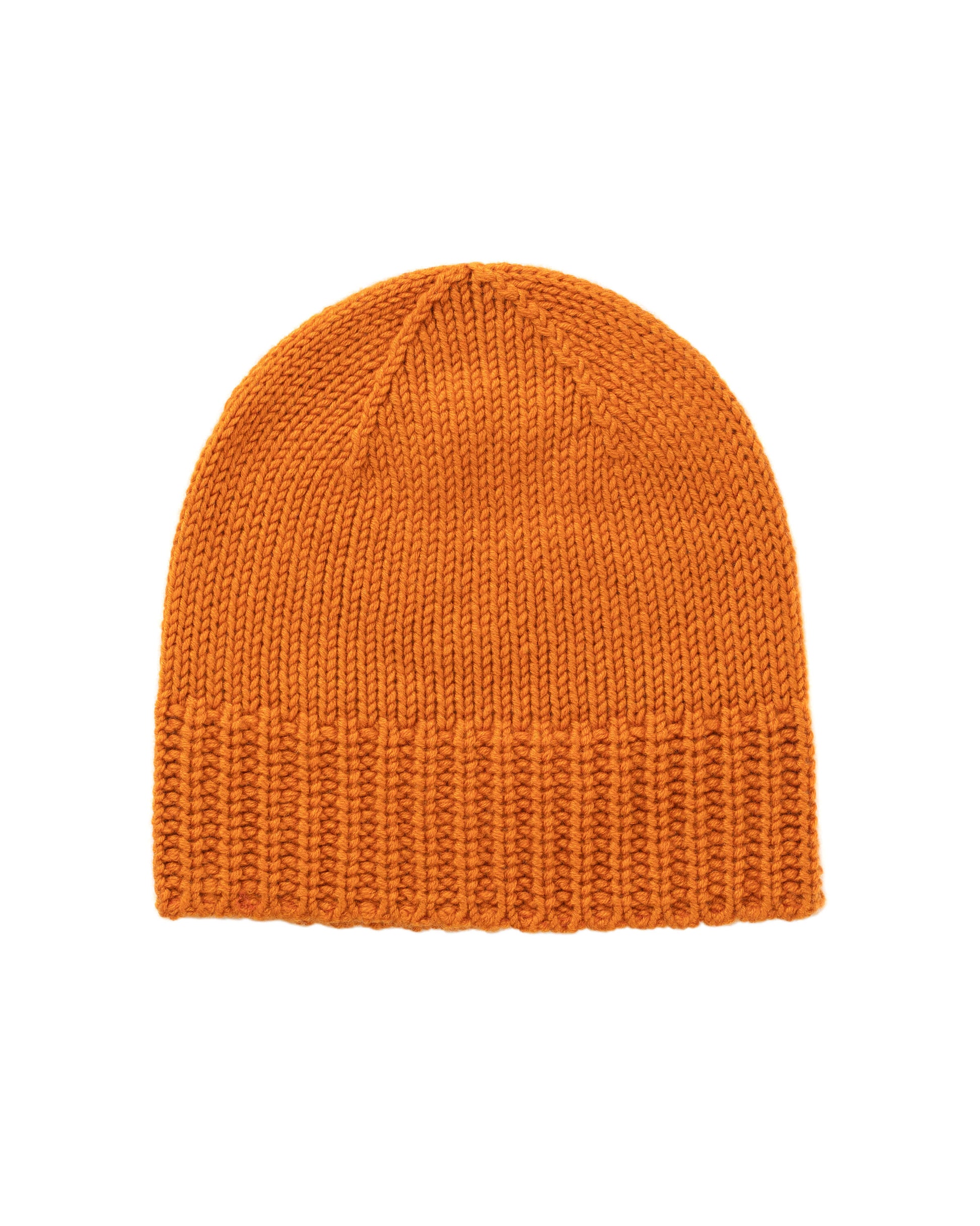 Johnstons of Elgin AW24 Knitted Accessory Burnt Orange Cashmere Jersey Cuff Beanie HAT03246SG4199ONE