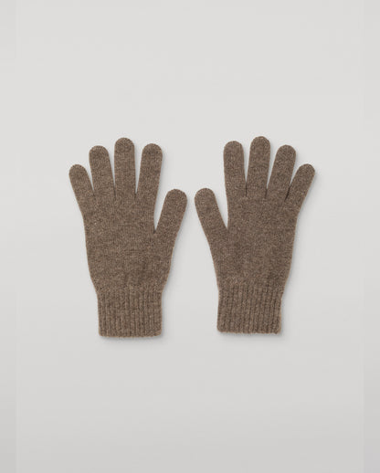 JOHNSTONS OF ELGIN MENS CASHMERE PATRICK JERSEY GLOVE BROWN 100% CASHMERE HAY01001HB7128ONE