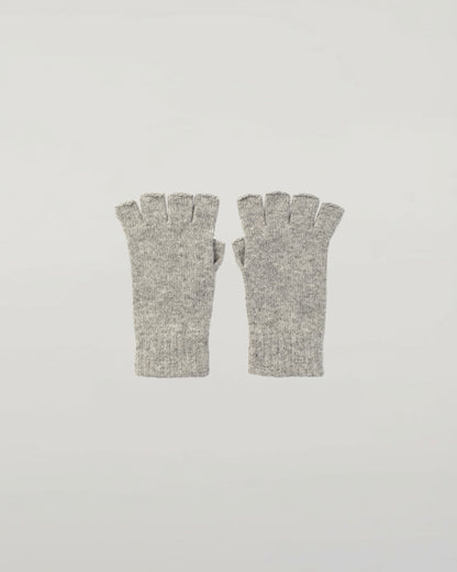 Johnstons of Elgin AW25 Knitted Accessories Light Grey Fingerless Grey Cashmere Gloves HAY02223HA0308ONE