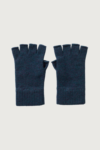 Johnstons of Elgin blue cashmere fingerless gloves HAY02223HD7321ONE