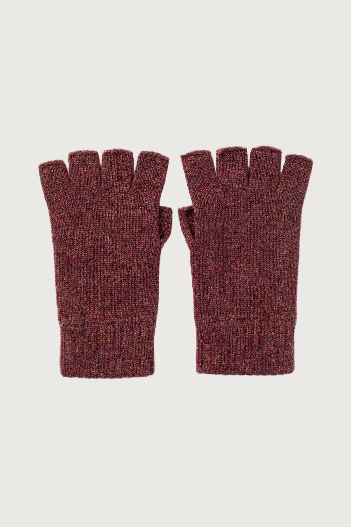 Johnstons of Elgin AW25 Knitted Accessories Damson Fingerless Purple Cashmere Gloves HAY02223HE7064ONE
