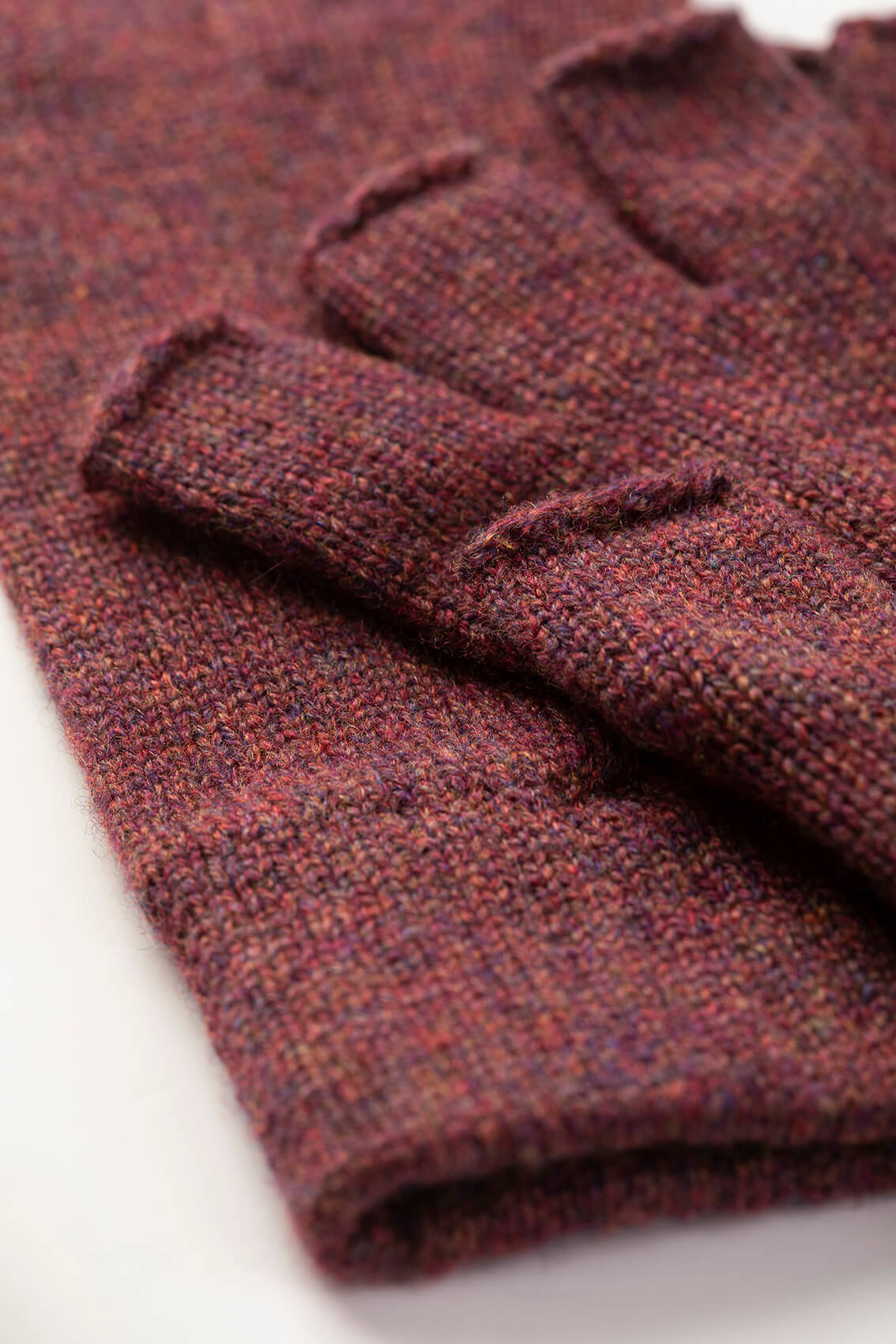 Johnstons of Elgin AW25 Knitted Accessories Damson Fingerless Purple Cashmere Gloves HAY02223HE7064ONE